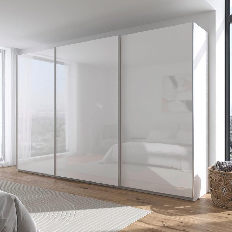 Rauch Schuifdeurkast Kledingkast kast garderobe AGORDO met decor- of hoogglansfront doordachte binnenuitrusting in 4 breedtes en 2 hoogtes made in germany