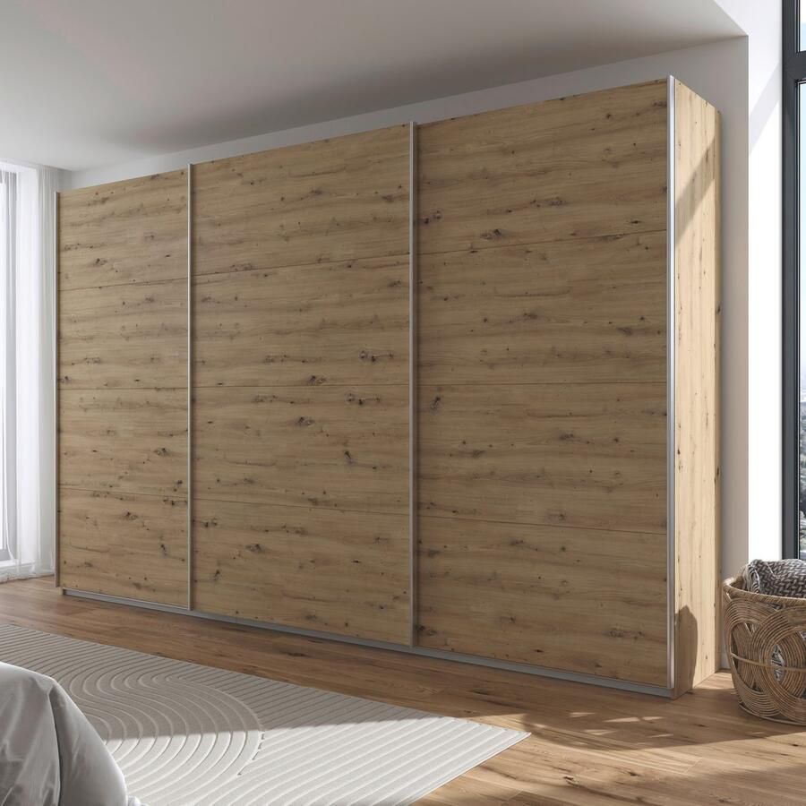 Rauch Schuifdeurkast Kledingkast kast garderobe AGORDO met decor- of hoogglansfront doordachte binnenuitrusting in 4 breedtes en 2 hoogtes made in germany