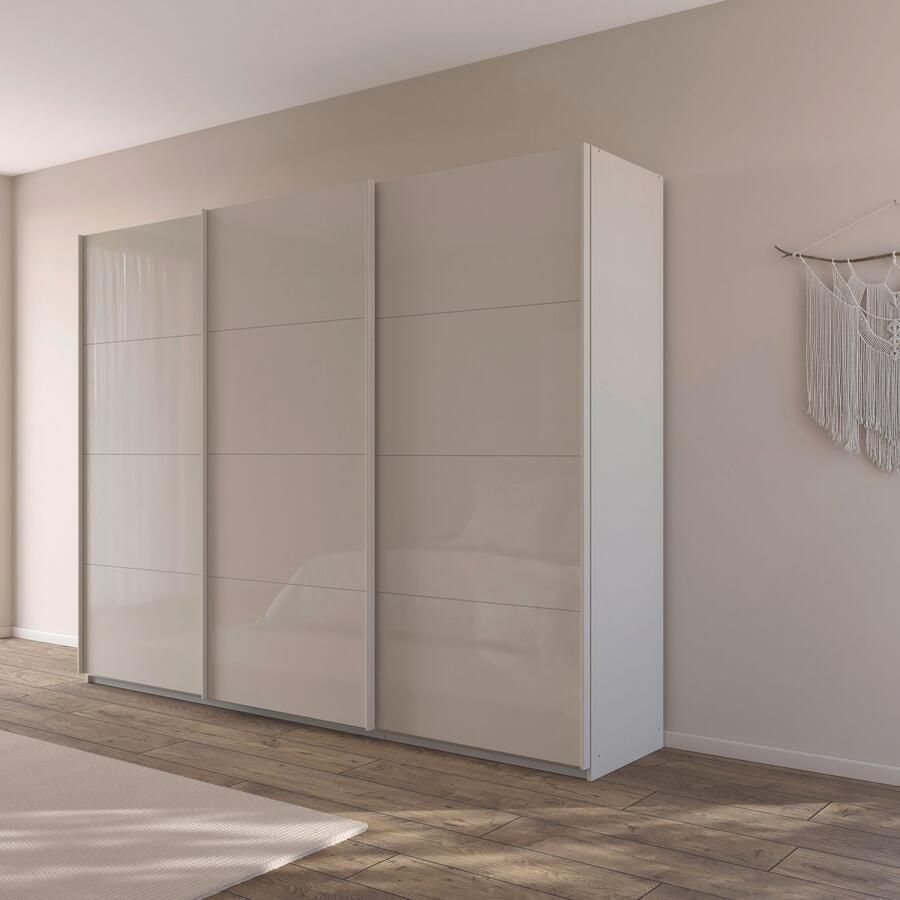 Rauch Schuifdeurkast Kledingkast Kast Garderobe AGORDO met Glasfront doordachte binnenuitrusting in 4 breedtes en 2 hoogtes made in germany
