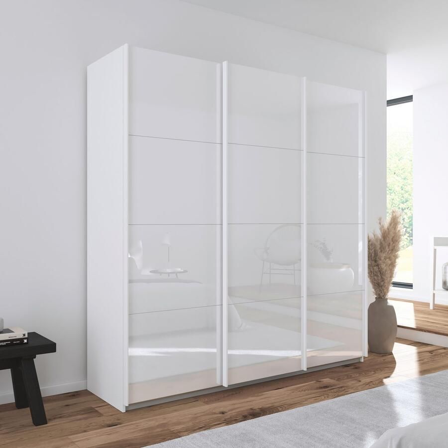 Rauch Schuifdeurkast Kledingkast Kast Garderobe AGORDO met Glasfront doordachte binnenuitrusting in 4 breedtes en 2 hoogtes made in germany