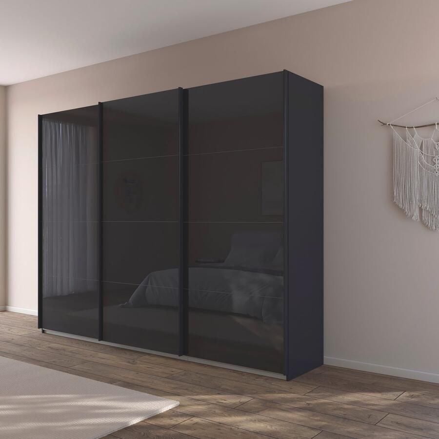 Rauch Schuifdeurkast Kledingkast Kast Garderobe AGORDO met Glasfront doordachte binnenuitrusting in 4 breedtes en 2 hoogtes made in germany