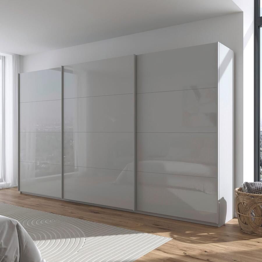 Rauch Schuifdeurkast Kledingkast Kast Garderobe AGORDO met Glasfront doordachte binnenuitrusting in 4 breedtes en 2 hoogtes made in germany