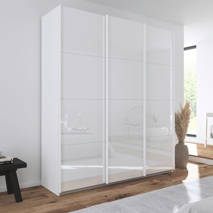 Rauch Schuifdeurkast Kledingkast Kast Garderobe AGORDO met Glasfront doordachte binnenuitrusting in 4 breedtes en 2 hoogtes made in germany