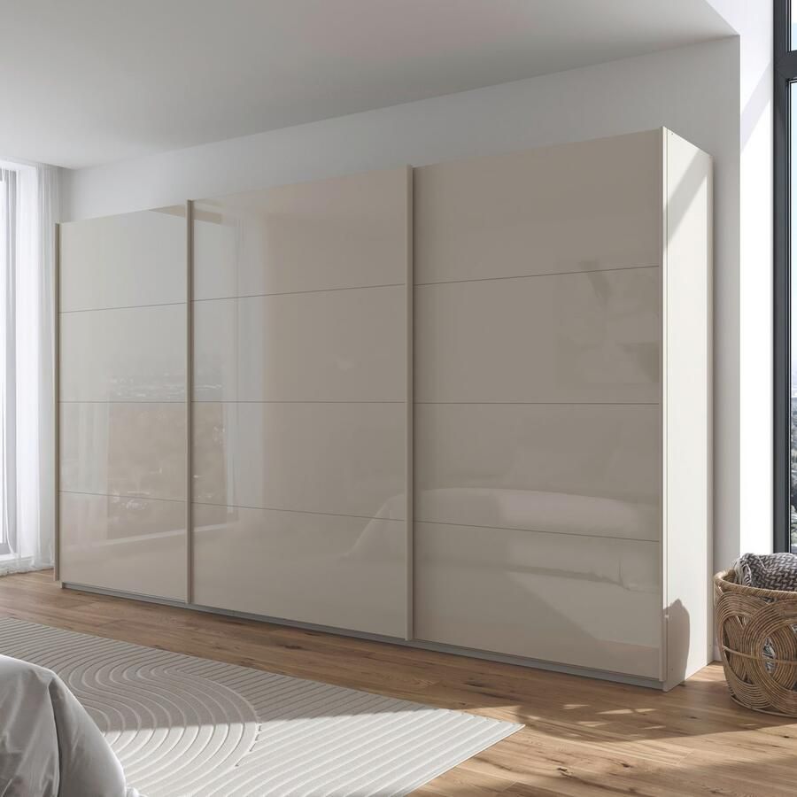 Rauch Schuifdeurkast Kledingkast Kast Garderobe AGORDO met Glasfront doordachte binnenuitrusting in 4 breedtes en 2 hoogtes made in germany