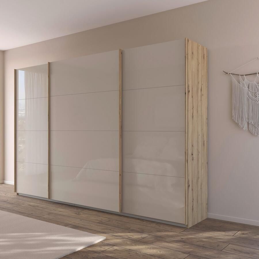 Rauch Schuifdeurkast Kledingkast Kast Garderobe AGORDO met Glasfront doordachte binnenuitrusting in 4 breedtes en 2 hoogtes made in germany
