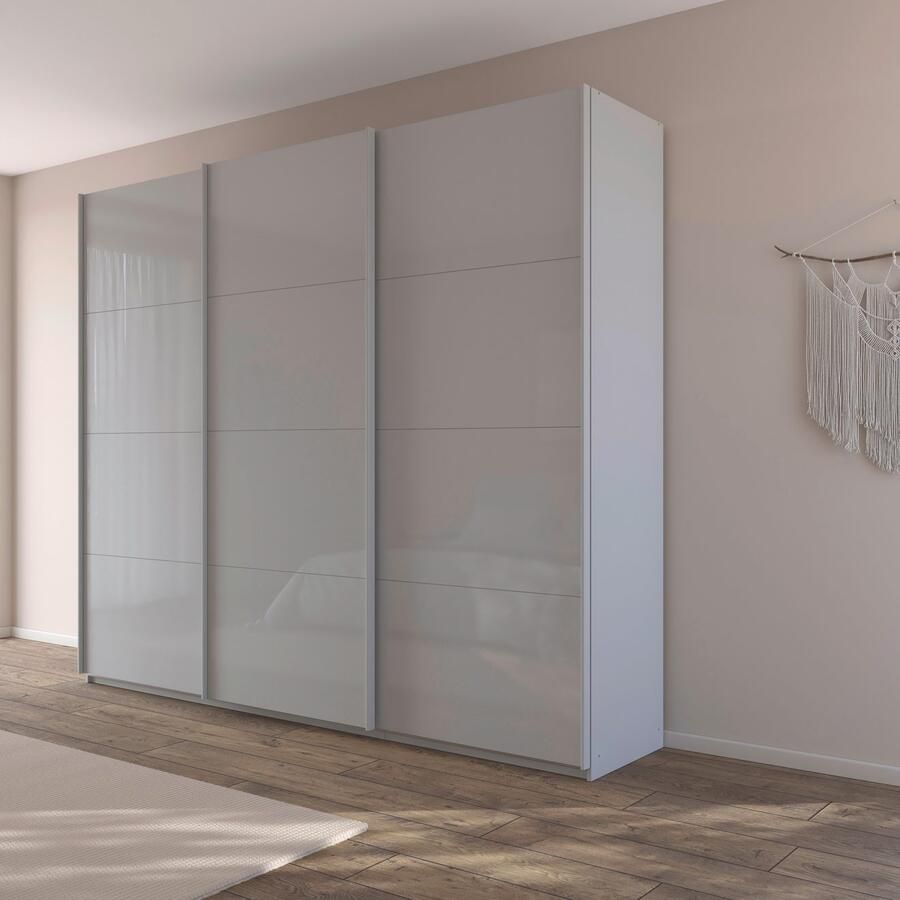 Rauch Schuifdeurkast Kledingkast Kast Garderobe AGORDO met Glasfront doordachte binnenuitrusting in 4 breedtes en 2 hoogtes made in germany