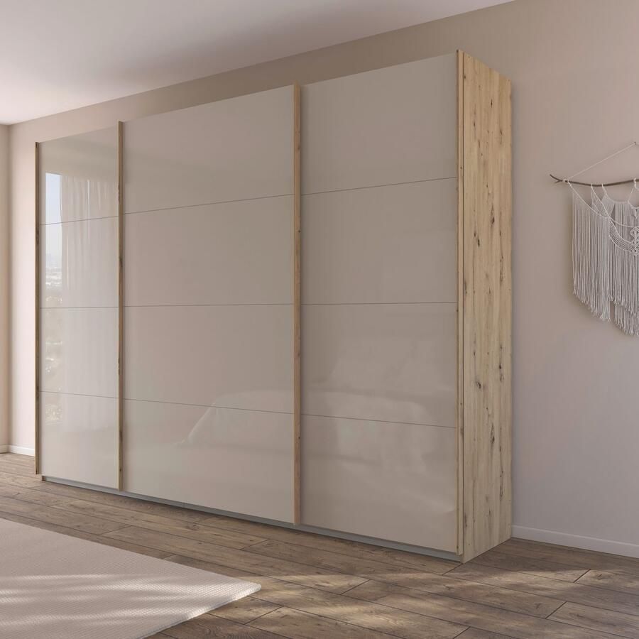 Rauch Schuifdeurkast Kledingkast Kast Garderobe AGORDO met Glasfront doordachte binnenuitrusting in 4 breedtes en 2 hoogtes made in germany