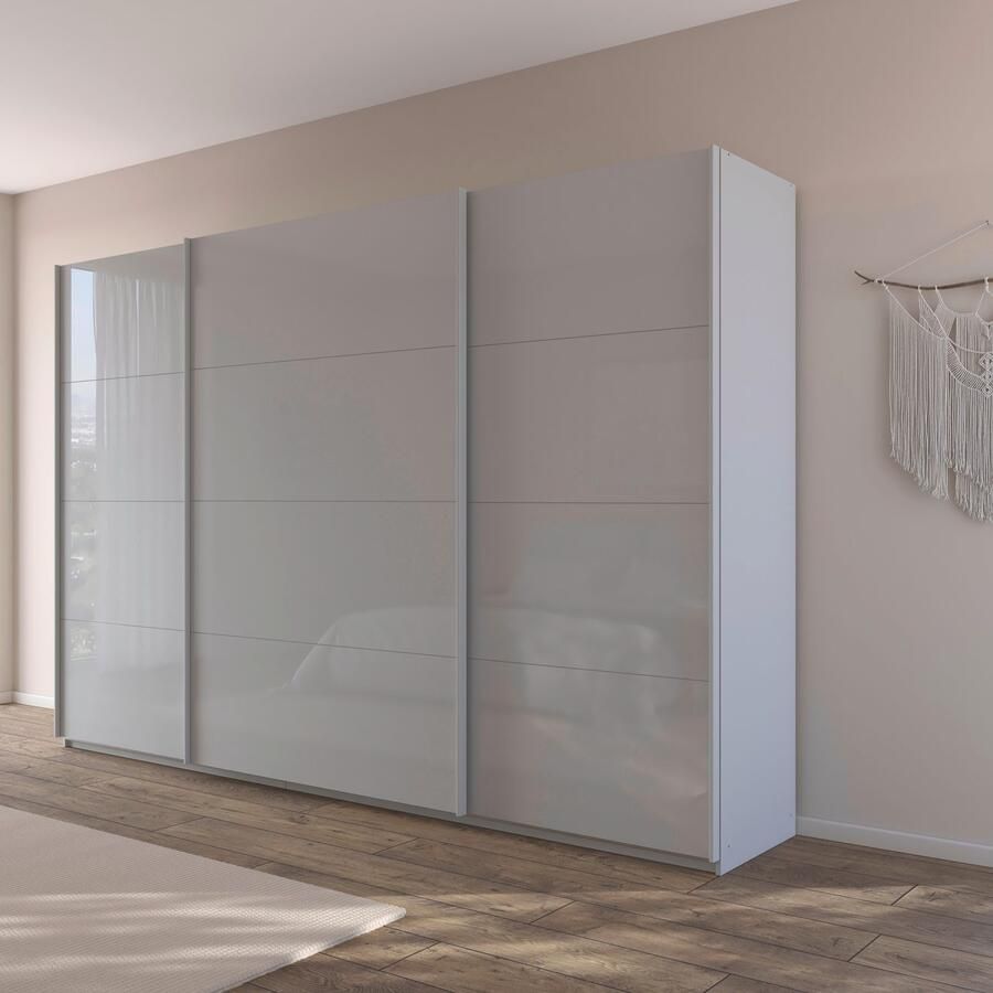 Rauch Schuifdeurkast Kledingkast Kast Garderobe AGORDO met Glasfront doordachte binnenuitrusting in 4 breedtes en 2 hoogtes made in germany