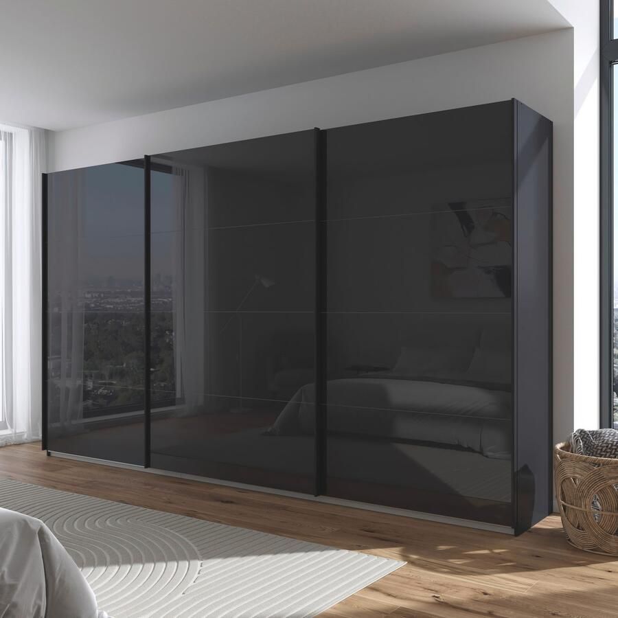 Rauch Schuifdeurkast Kledingkast Kast Garderobe AGORDO met Glasfront doordachte binnenuitrusting in 4 breedtes en 2 hoogtes made in germany