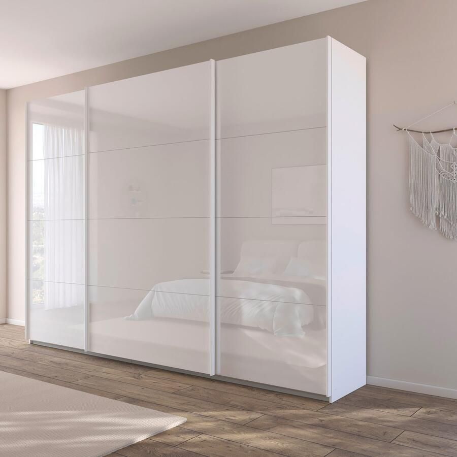 Rauch Schuifdeurkast Kledingkast Kast Garderobe AGORDO met Glasfront doordachte binnenuitrusting in 4 breedtes en 2 hoogtes made in germany