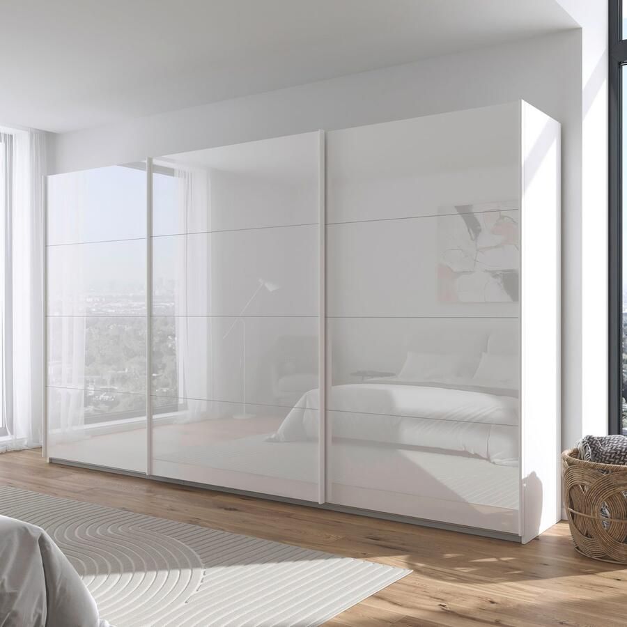 Rauch Schuifdeurkast Kledingkast Kast Garderobe AGORDO met Glasfront doordachte binnenuitrusting in 4 breedtes en 2 hoogtes made in germany