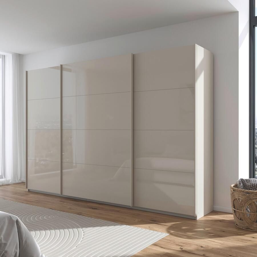 Rauch Schuifdeurkast Kledingkast Kast Garderobe AGORDO met Glasfront doordachte binnenuitrusting in 4 breedtes en 2 hoogtes made in germany