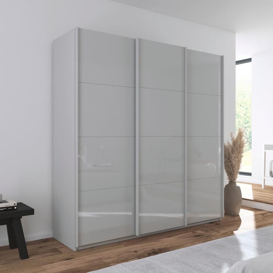 Rauch Schuifdeurkast Kledingkast Kast Garderobe AGORDO met Glasfront doordachte binnenuitrusting in 4 breedtes en 2 hoogtes made in germany