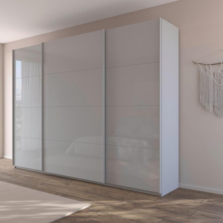 Rauch Schuifdeurkast Kledingkast Kast Garderobe AGORDO met Glasfront doordachte binnenuitrusting in 4 breedtes en 2 hoogtes made in germany
