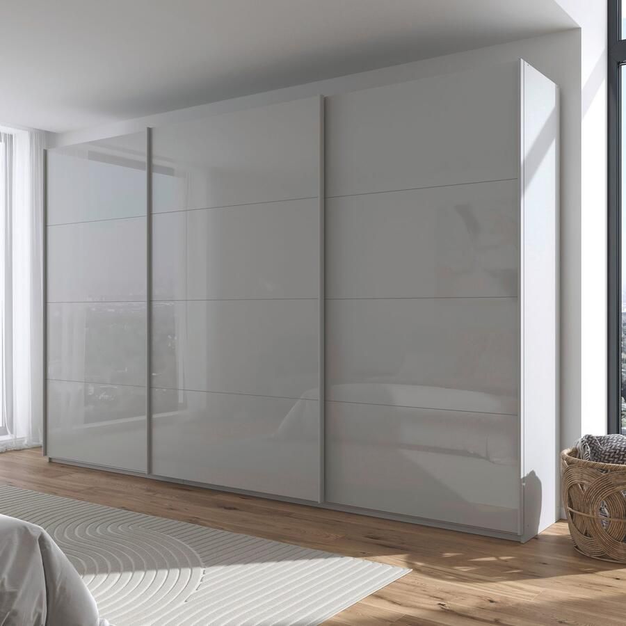 Rauch Schuifdeurkast Kledingkasten kast garderobe AGORDO met glazen front doordachte binnenuitrusting in 4 breedtes en 2 hoogtes made in germany