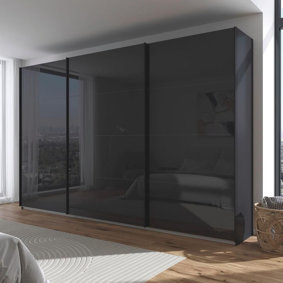 Rauch Schuifdeurkast Kledingkasten kast garderobe AGORDO met glazen front doordachte binnenuitrusting in 4 breedtes en 2 hoogtes made in germany