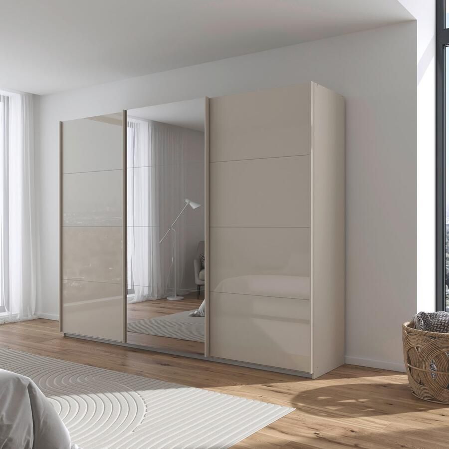 Rauch Schuifdeurkast Kledingkasten kast garderobe AGORDO met glazen front doordachte binnenuitrusting in 4 breedtes en 2 hoogtes made in germany