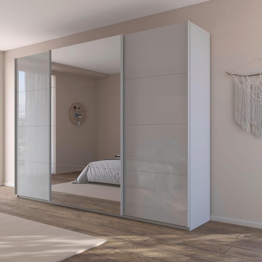 Rauch Schuifdeurkast Kledingkasten kast garderobe AGORDO met glazen front doordachte binnenuitrusting in 4 breedtes en 2 hoogtes made in germany