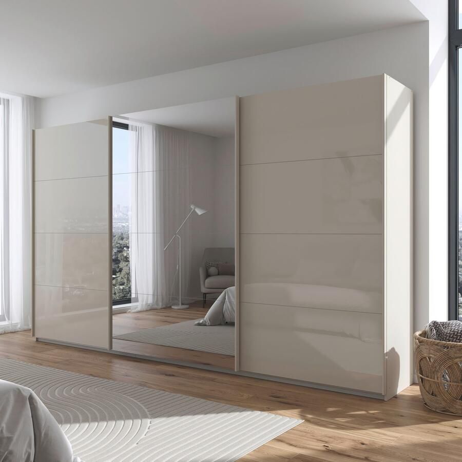 Rauch Schuifdeurkast Kledingkasten kast garderobe AGORDO met glazen front doordachte binnenuitrusting in 4 breedtes en 2 hoogtes made in germany