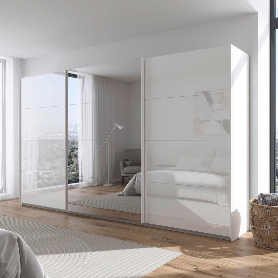 Rauch Schuifdeurkast Kledingkasten kast garderobe AGORDO met glazen front doordachte binnenuitrusting in 4 breedtes en 2 hoogtes made in germany