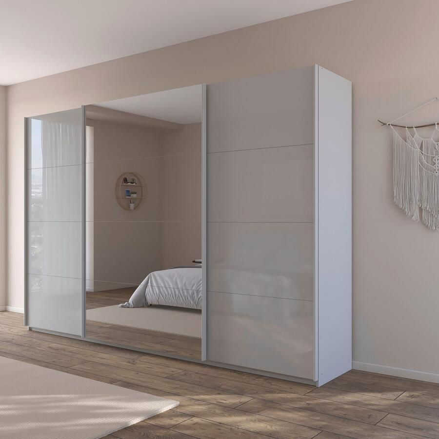 Rauch Schuifdeurkast Kledingkasten kast garderobe AGORDO met glazen front doordachte binnenuitrusting in 4 breedtes en 2 hoogtes made in germany