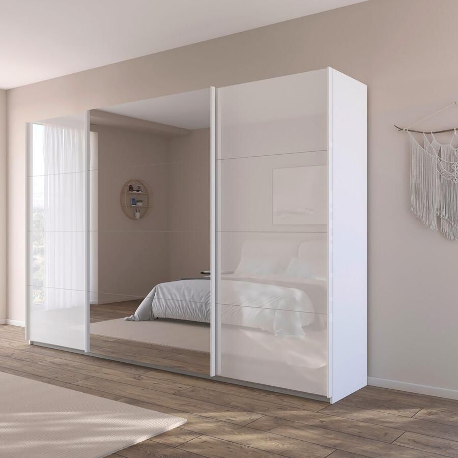 Rauch Schuifdeurkast Kledingkasten kast garderobe AGORDO met glazen front doordachte binnenuitrusting in 4 breedtes en 2 hoogtes made in germany