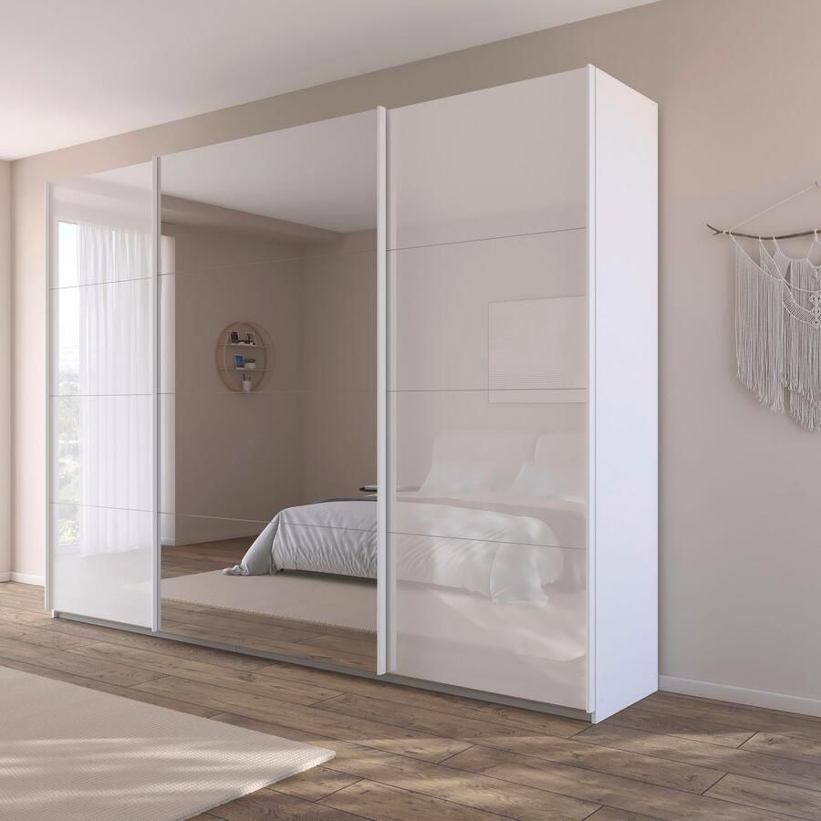 Rauch Schuifdeurkast Kledingkasten kast garderobe AGORDO met glazen front doordachte binnenuitrusting in 4 breedtes en 2 hoogtes made in germany