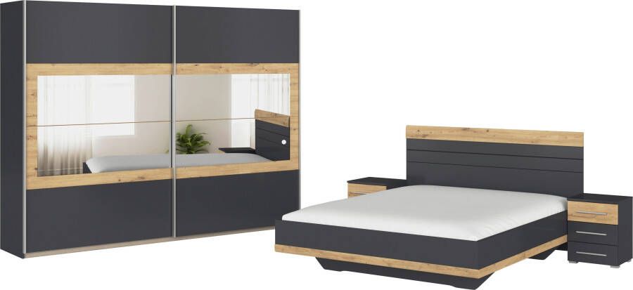 Rauch Slaapkamerserie Tarragona Kast in 3 breedtes bed in 2 breedtes 2 nachttafels MADE IN GERMANY (set)