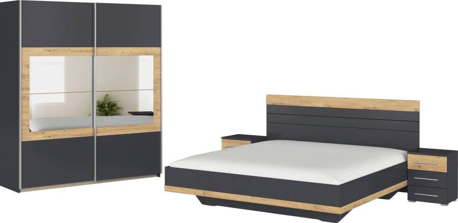 Rauch Slaapkamerserie Tarragona Kast in 3 breedtes bed in 2 breedtes 2 nachttafels MADE IN GERMANY (set)