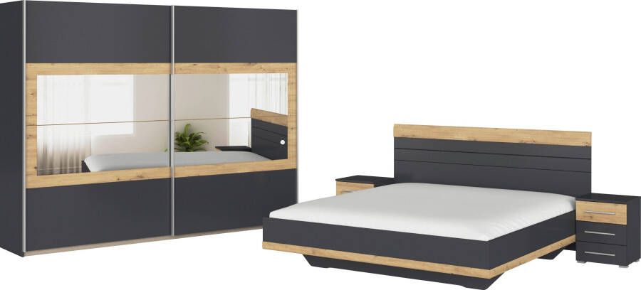 Rauch Slaapkamerserie Tarragona Kast in 3 breedtes bed in 2 breedtes 2 nachttafels MADE IN GERMANY (set)