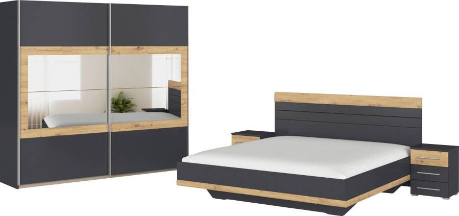 Rauch Slaapkamerserie Tarragona Kast in 3 breedtes bed in 2 breedtes 2 nachttafels MADE IN GERMANY (set)