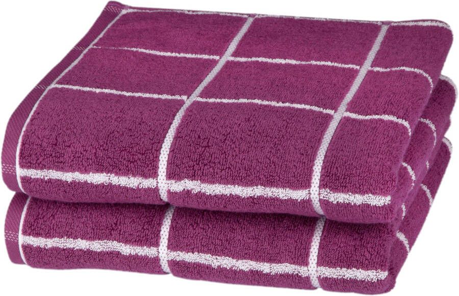 ROSS Handdoeken Cashmere geruit in modieuze kleuren (2 stuks)