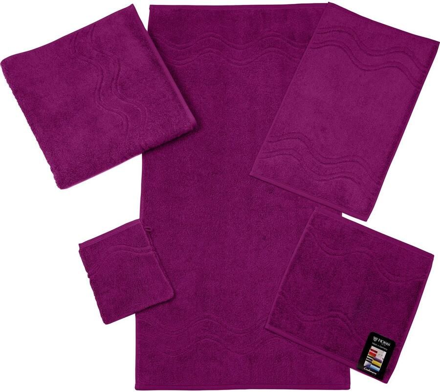 ROSS Handdoek Cashmere feeling 100% katoen met golf-rand grote kleurkeuze (set 2 stuks)