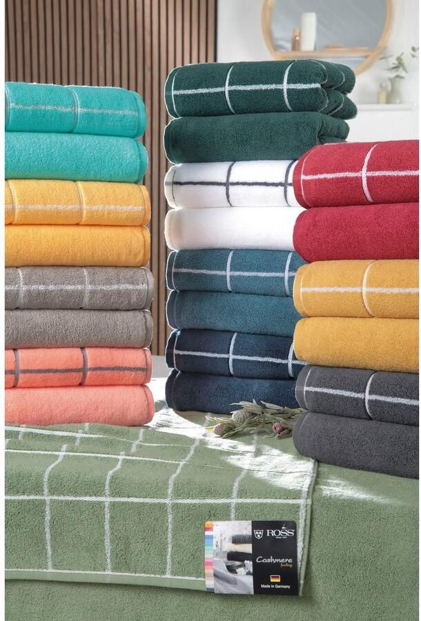 ROSS Handdoeken Cashmere geruit 100% katoen geruit in modieuze ruitkleuren (2 stuks)