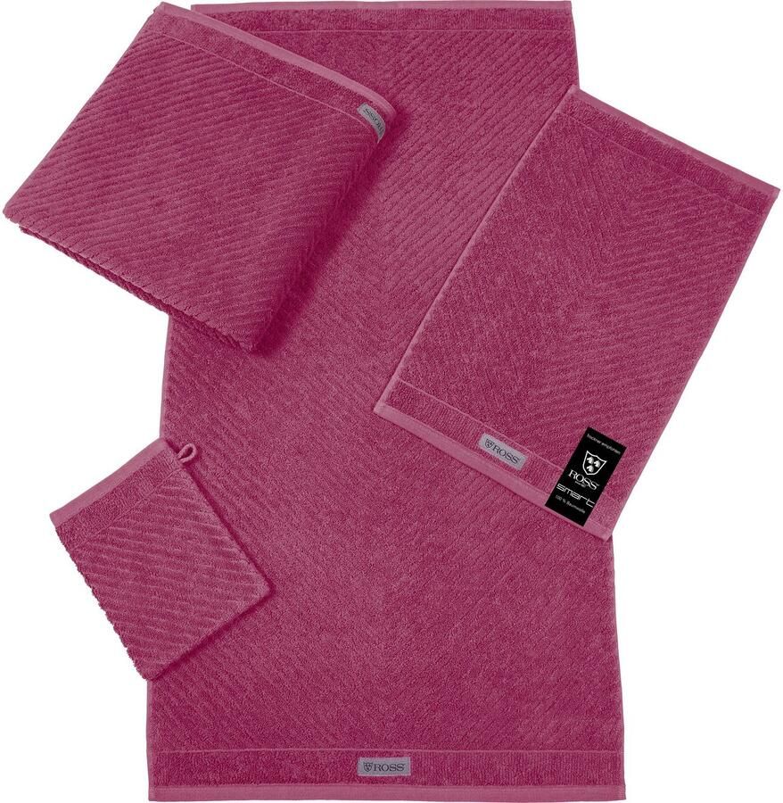 ROSS Handdoek Smart Uni-rib met velourslabel (2 stuks)