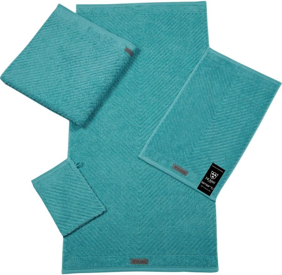 ROSS Handdoek Smart Uni-rib met velourslabel (2 stuks)