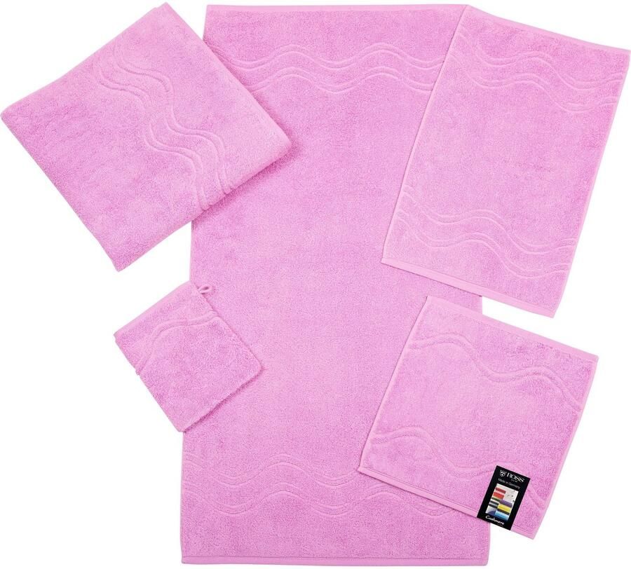 ROSS Handdoek Cashmere feeling 100% katoen met golf-rand grote kleurkeuze (set 2 stuks)
