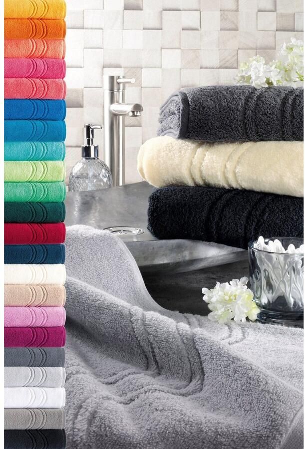 ROSS Gastendoek Cashmere feeling 100% katoen met golf-rand grote kleurkeuze (set 6-delig)