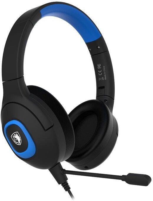 Sades Gaming-headset Shaman SA-724 gaming headset zwart blauw USB bedraad Stereo over-ear PC PST Xbox Nintendo Switch VR Telefoon