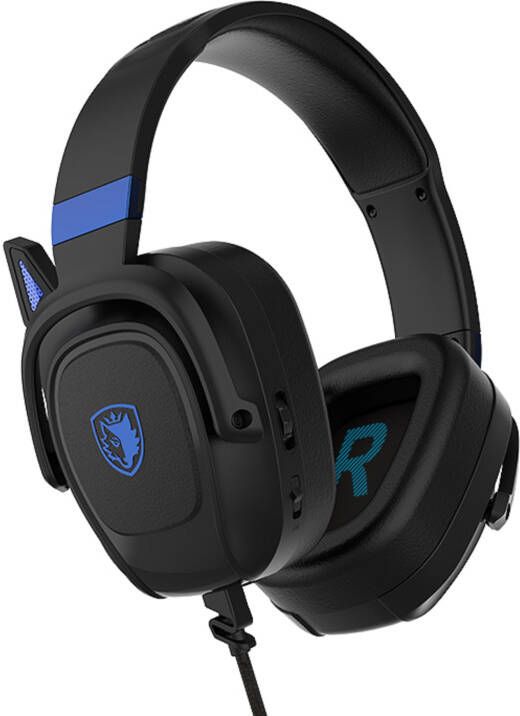 Sades Gaming-headset Zpower SA-732 gaming headset zwart blauw USB bedraad Stereo over-ear PC PST Xbox Nintendo Switch VR Telefoon