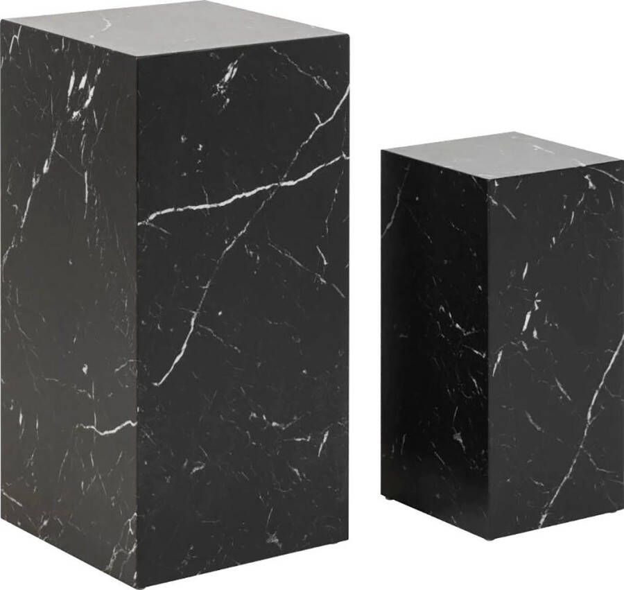 SalesFever Bijzettafel Set van elegante bijzettafels voorzien van melaminefolie in marmer-look (set)