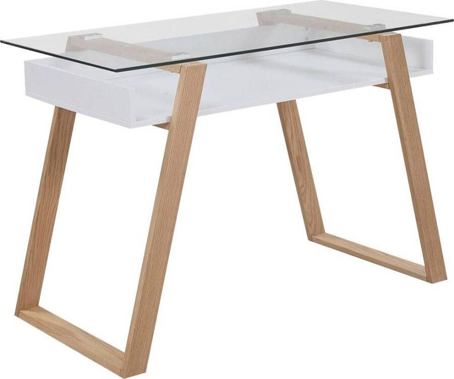 SalesFever Bureau Falun Werkplek Deluxe: De laptoptafel Elegantie ontmoet functie: met glasplaat