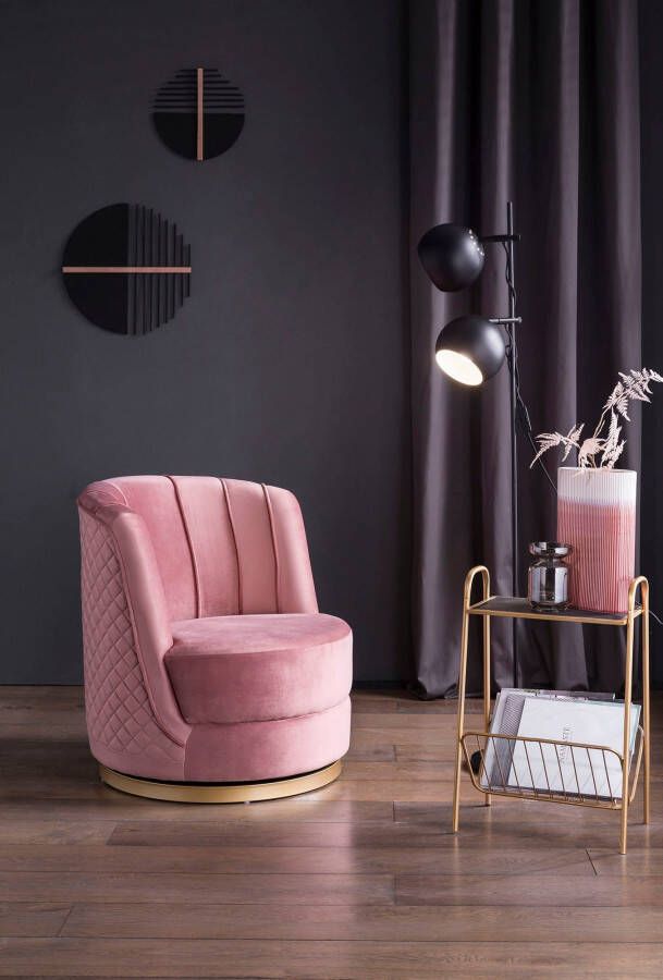 Artistiq Living Draaibare Fauteuil Meggie Velvet roze