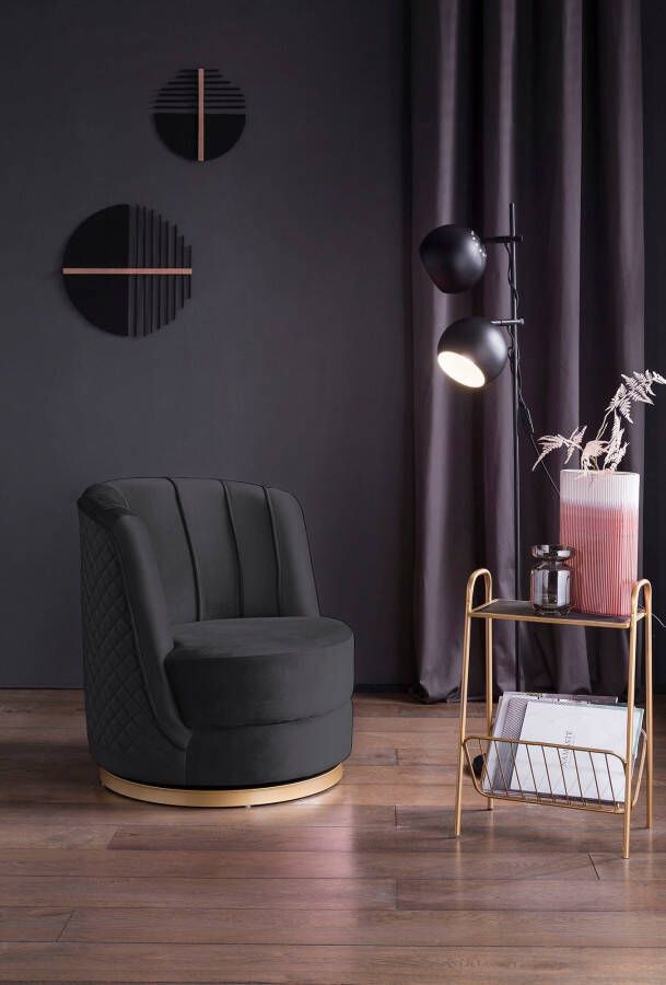 Artistiq Living Draaibare Fauteuil Meggie Velvet zwart