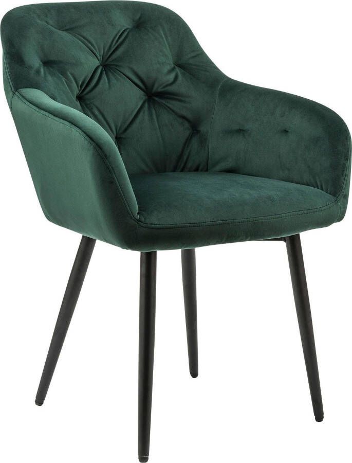 Artistiq Living Artistiq Eetkamerstoel 'Laila' Velvet kleur Groen