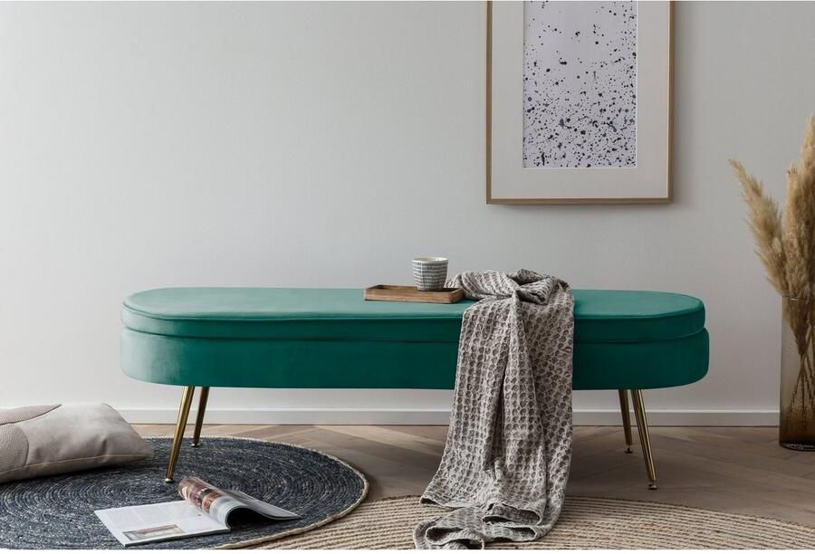 Artistiq Living Artistiq Bankje 'Ignacio' Velvet 142cm kleur groen