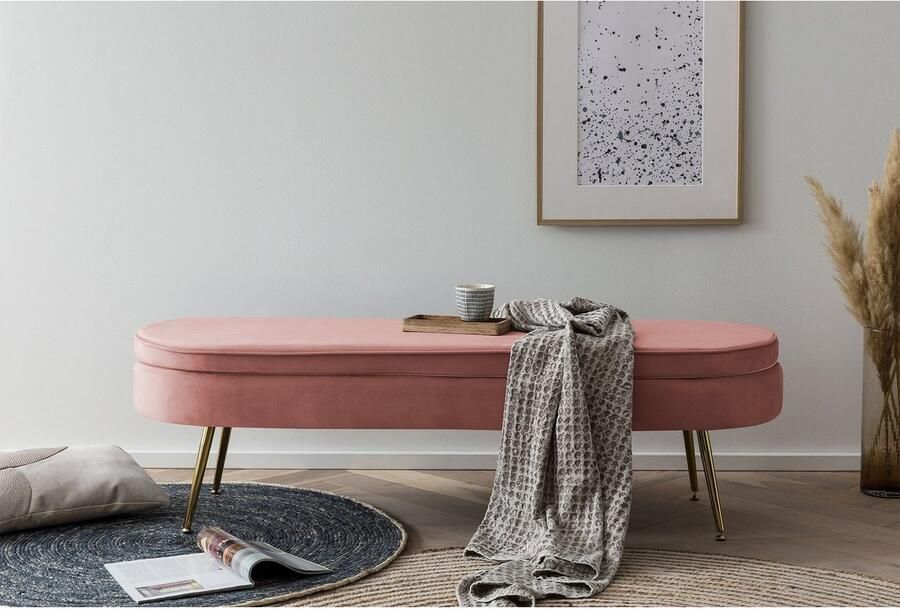 Artistiq Living Artistiq Bankje Ignacio Velvet 142cm roze