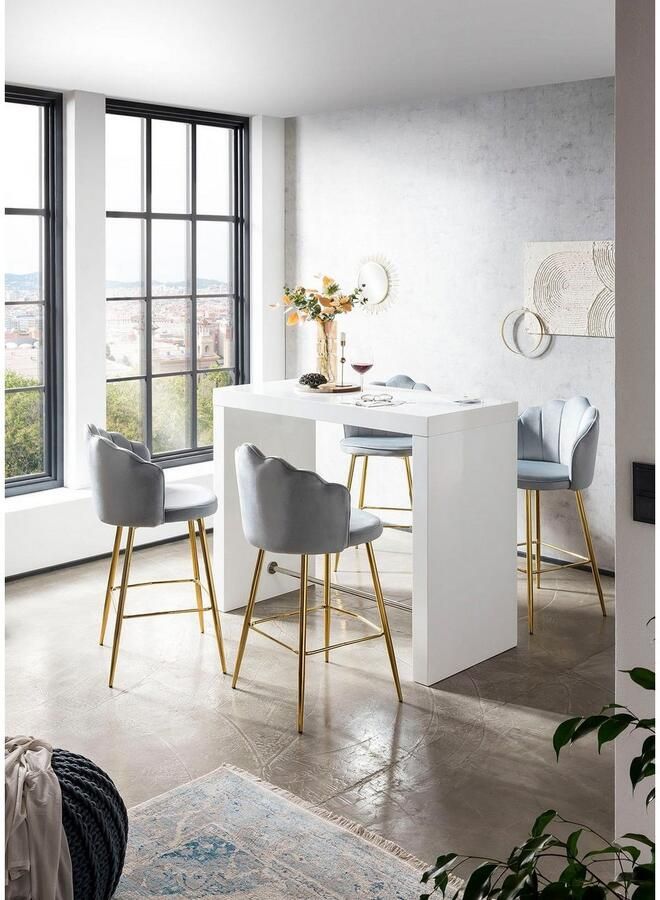 SalesFever Barkruk Clam barkruk met stijl Extravagant schelpdesign in praktische 2-delige set