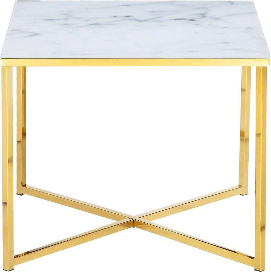 SalesFever Bijzettafel Caorle stijlvolle tafel Elegant tafelblad in edele marmerlook