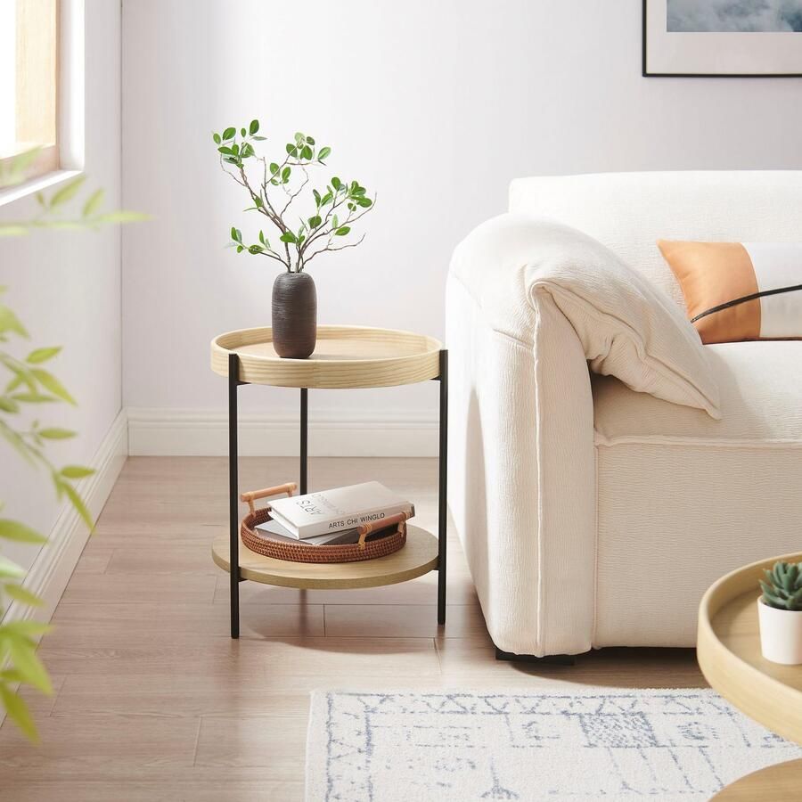 Artistiq Living Artistiq Ronde Bijzettafel Sylver MDF en metaal 44cm